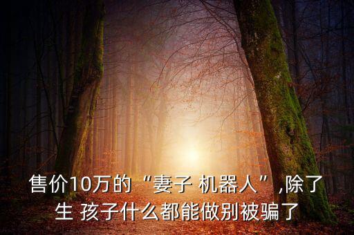 售價10萬的“妻子 機器人”,除了生 孩子什么都能做別被騙了