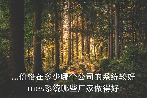 ...價(jià)格在多少哪個(gè)公司的系統(tǒng)較好mes系統(tǒng)哪些廠家做得好