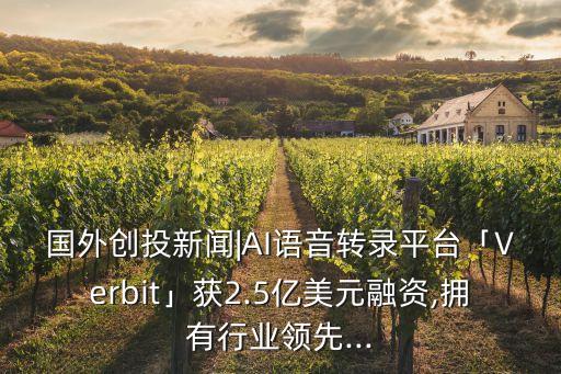 國外創(chuàng)投新聞|AI語音轉錄平臺「Verbit」獲2.5億美元融資,擁有行業(yè)領先...