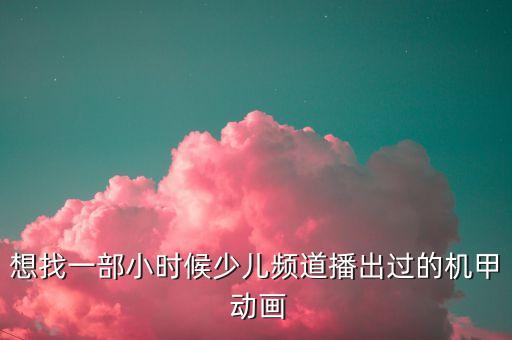 想找一部小時候少兒頻道播出過的機甲 動畫