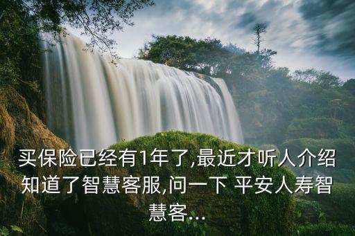 買保險(xiǎn)已經(jīng)有1年了,最近才聽人介紹知道了智慧客服,問一下 平安人壽智慧客...