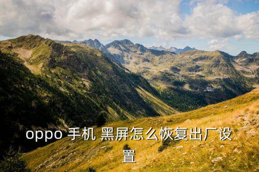 oppo 手機(jī) 黑屏怎么恢復(fù)出廠設(shè)置