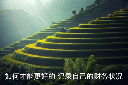 如何才能更好的 記錄自己的財(cái)務(wù)狀況
