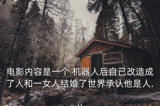 電影內(nèi)容是一個(gè) 機(jī)器人后自己改造成了人和一女人結(jié)婚了世界承認(rèn)他是人...