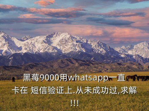 黑莓9000用whatsapp一直卡在 短信驗證上.從未成功過,求解!!!