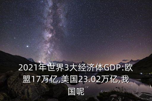 2021年世界3大經(jīng)濟體GDP:歐盟17萬億,美國23.02萬億,我國呢
