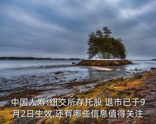 中國(guó)人壽:紐交所存托股 退市已于9月2日生效,還有哪些信息值得關(guān)注