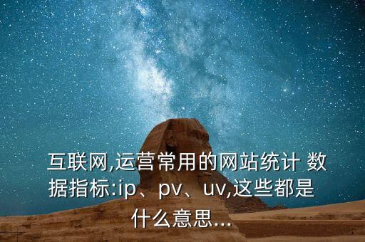   互聯(lián)網(wǎng),運營常用的網(wǎng)站統(tǒng)計 數(shù)據(jù)指標(biāo):ip、pv、uv,這些都是什么意思...