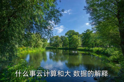 什么事云計算和大 數(shù)據(jù)的解釋