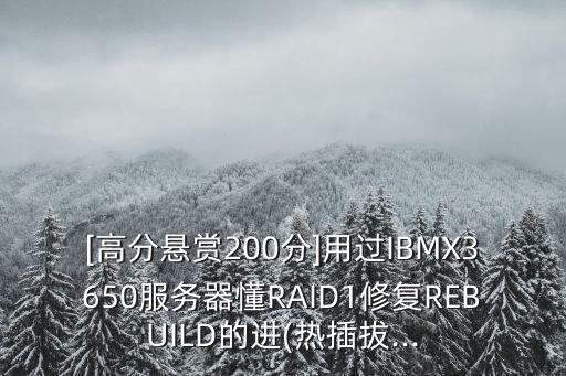 [高分懸賞200分]用過IBMX3650服務(wù)器懂RAID1修復REBUILD的進(熱插拔...