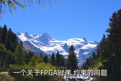 一個(gè)關(guān)于FPGA時(shí)序 約束的問題