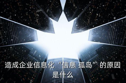 造成企業(yè)信息化“信息 孤島”的原因是什么