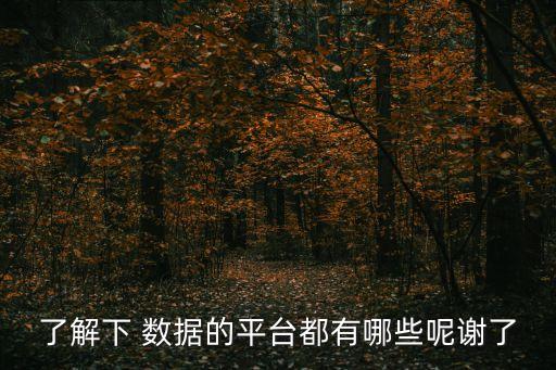 了解下 數(shù)據(jù)的平臺(tái)都有哪些呢謝了