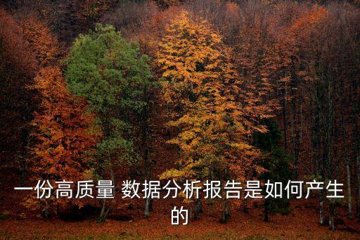 一份高質(zhì)量 數(shù)據(jù)分析報(bào)告是如何產(chǎn)生的
