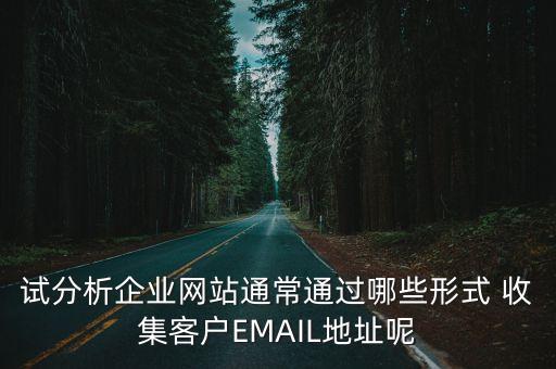 試分析企業(yè)網(wǎng)站通常通過哪些形式 收集客戶EMAIL地址呢