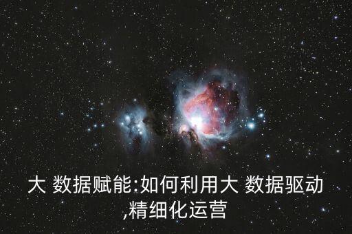大 數(shù)據(jù)賦能:如何利用大 數(shù)據(jù)驅(qū)動,精細化運營