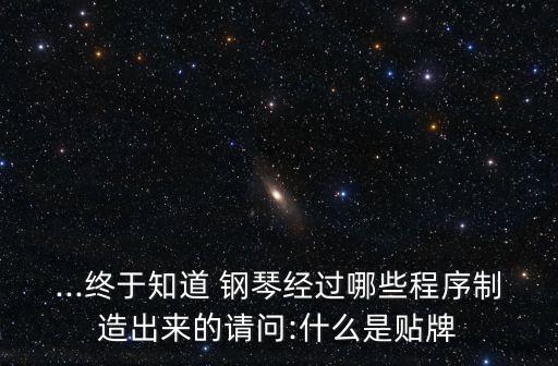...終于知道 鋼琴經過哪些程序制造出來的請問:什么是貼牌