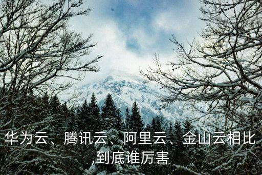 華為云、騰訊云、阿里云、金山云相比,到底誰厲害
