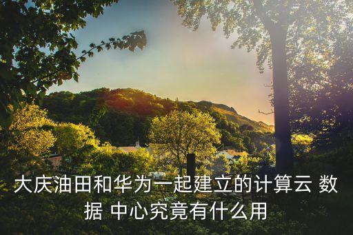 大慶油田和華為一起建立的計算云 數(shù)據(jù) 中心究竟有什么用