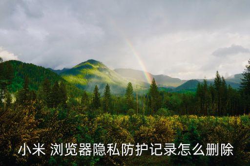  小米 瀏覽器隱私防護(hù)記錄怎么刪除