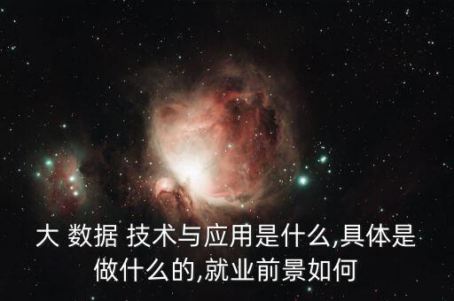 大 數(shù)據(jù) 技術(shù)與應(yīng)用是什么,具體是做什么的,就業(yè)前景如何