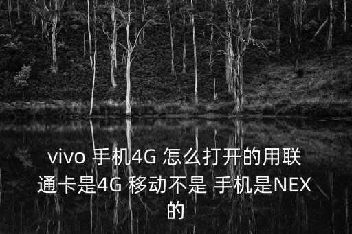 vivo 手機(jī)4G 怎么打開的用聯(lián)通卡是4G 移動(dòng)不是 手機(jī)是NEX的