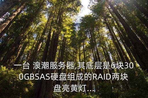 一臺 浪潮服務(wù)器,其底層是6塊300GBSAS硬盤組成的RAID兩塊盤亮黃燈...