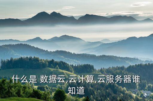 什么是 數(shù)據(jù)云,云計算,云服務器誰知道