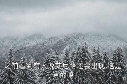 之前看到有人說艾尼路還會出現(xiàn),這是真的嗎