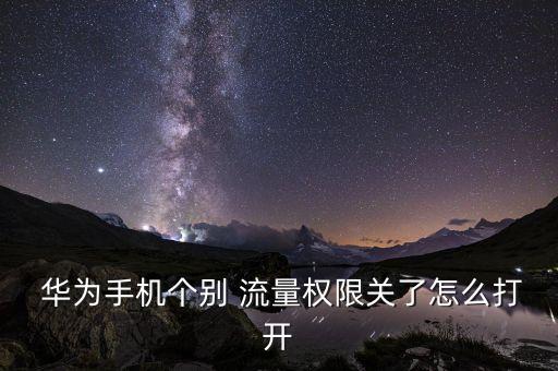 華為不開移動數(shù)據(jù)流量怎么辦啊