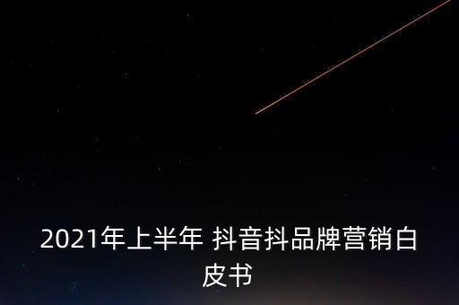 2021年上半年 抖音抖品牌營銷白皮書