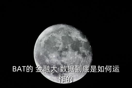 BAT的 金融大 數(shù)據(jù)到底是如何運作的