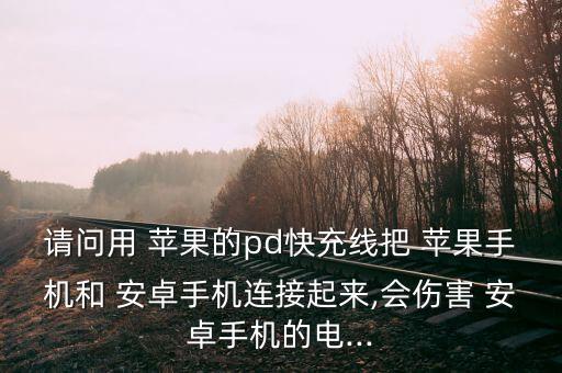 請(qǐng)問用 蘋果的pd快充線把 蘋果手機(jī)和 安卓手機(jī)連接起來(lái),會(huì)傷害 安卓手機(jī)的電...