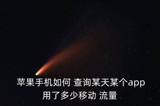 蘋果手機如何 查詢某天某個app用了多少移動 流量