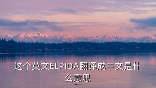 這個(gè)英文ELPIDA翻譯成中文是什么意思