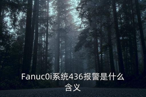 Fanuc0i系統(tǒng)436報(bào)警是什么含義