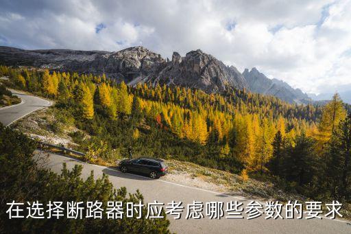 在選擇斷路器時(shí)應(yīng)考慮哪些參數(shù)的要求