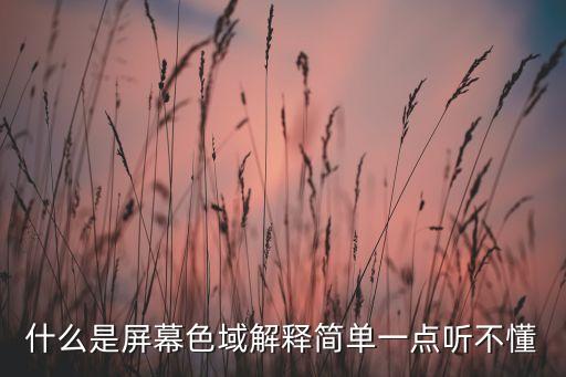 什么是屏幕色域解釋簡單一點聽不懂