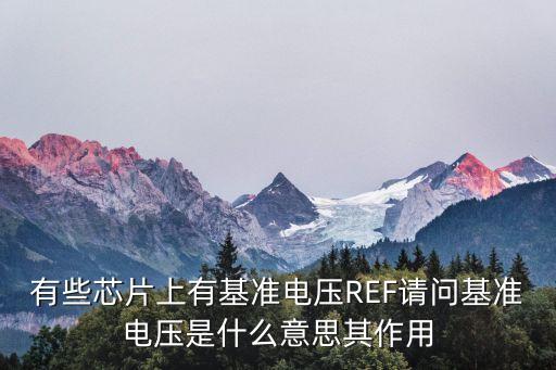 有些芯片上有基準(zhǔn)電壓REF請問基準(zhǔn)電壓是什么意思其作用
