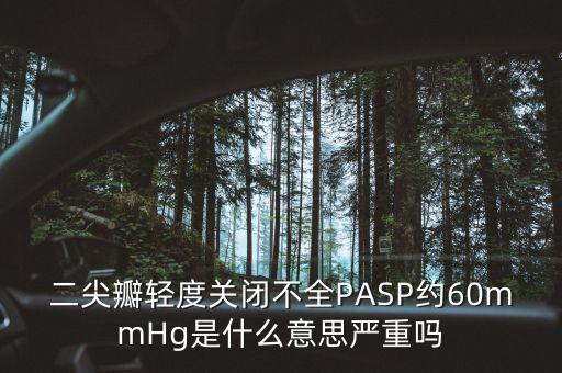 二尖瓣輕度關(guān)閉不全PASP約60mmHg是什么意思嚴重嗎