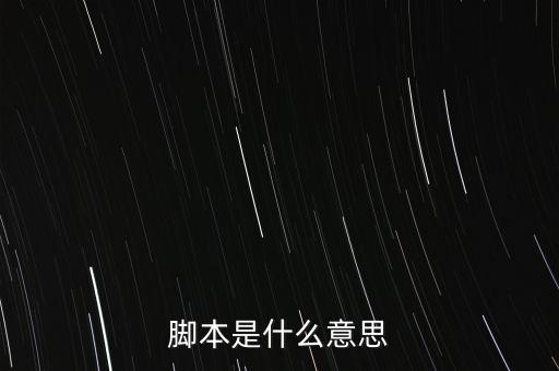 腳本是什么意思