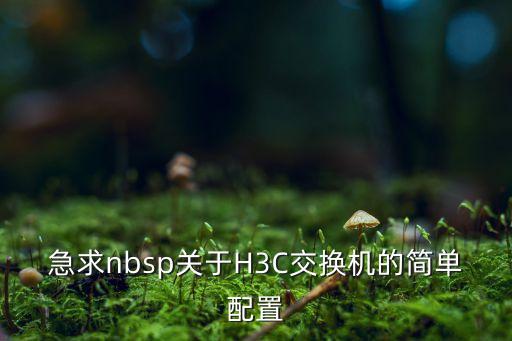 急求nbsp關(guān)于H3C交換機(jī)的簡單配置