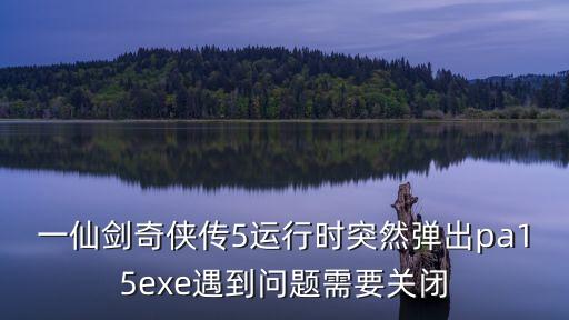一仙劍奇?zhèn)b傳5運(yùn)行時(shí)突然彈出pa15exe遇到問題需要關(guān)閉