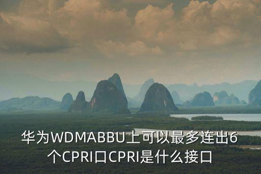 華為WDMABBU上可以最多連出6個CPRI口CPRI是什么接口