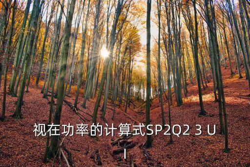 視在功率的計算式SP2Q2 3 UI