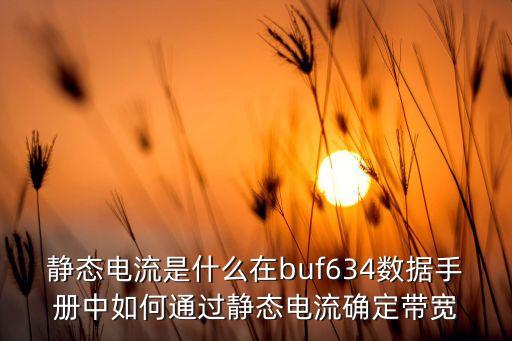 靜態(tài)電流是什么在buf634數(shù)據(jù)手冊中如何通過靜態(tài)電流確定帶寬