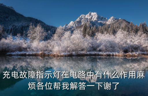 充電故障指示燈在電路中有什么作用麻煩各位幫我解答一下謝了