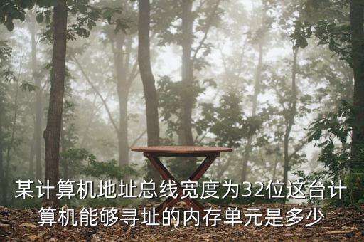 某計(jì)算機(jī)地址總線寬度為32位這臺計(jì)算機(jī)能夠?qū)ぶ返膬?nèi)存單元是多少