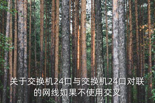 關于交換機24口與交換機24口對聯(lián)的網(wǎng)線如果不使用交叉