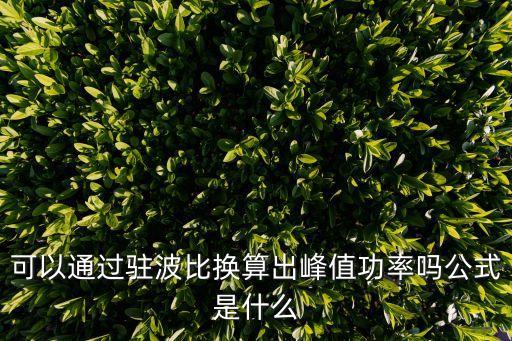 可以通過駐波比換算出峰值功率嗎公式是什么